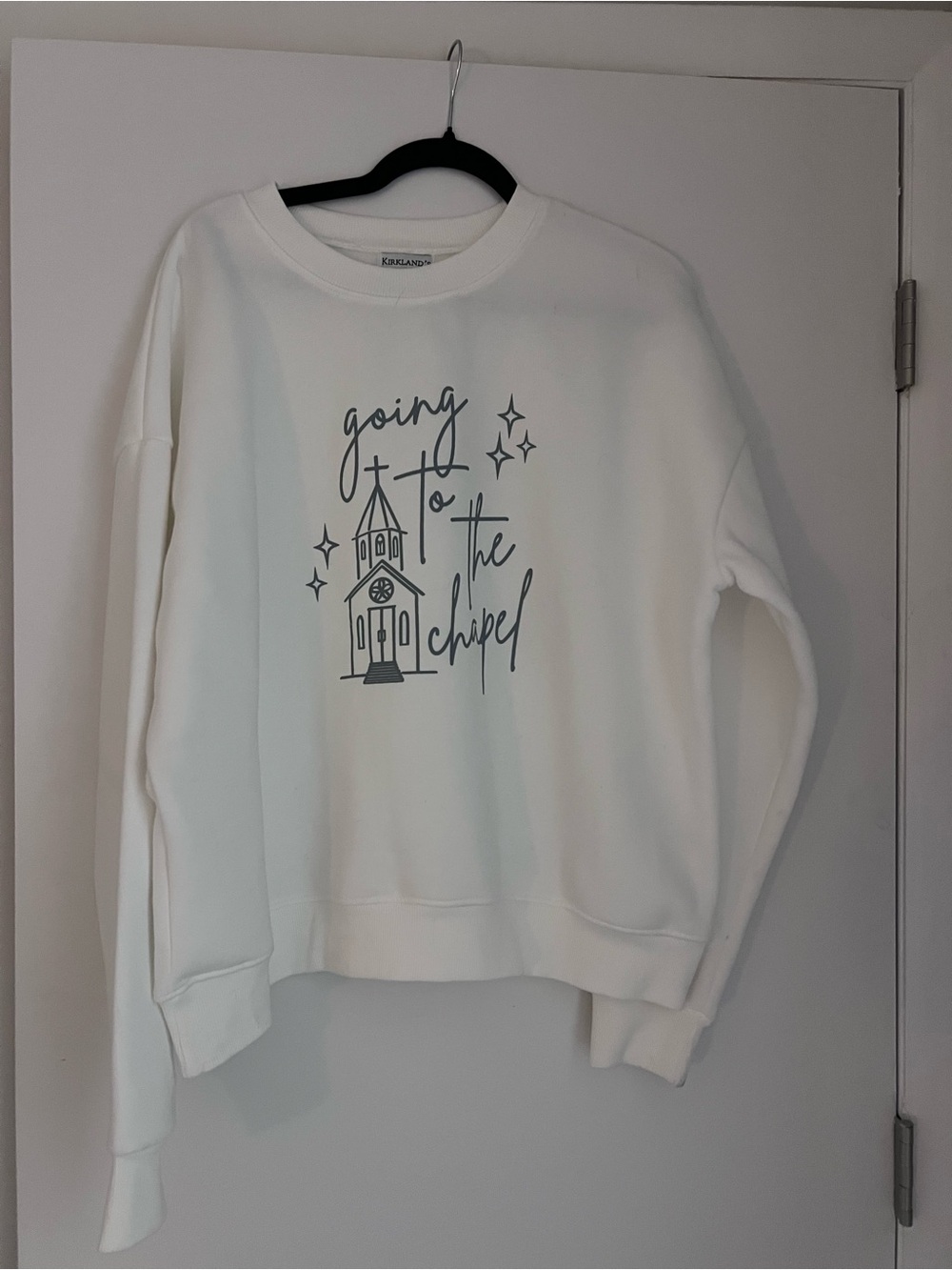 Kirkland's White “going to the chapel” Oversized Crewneck Sweatshirt